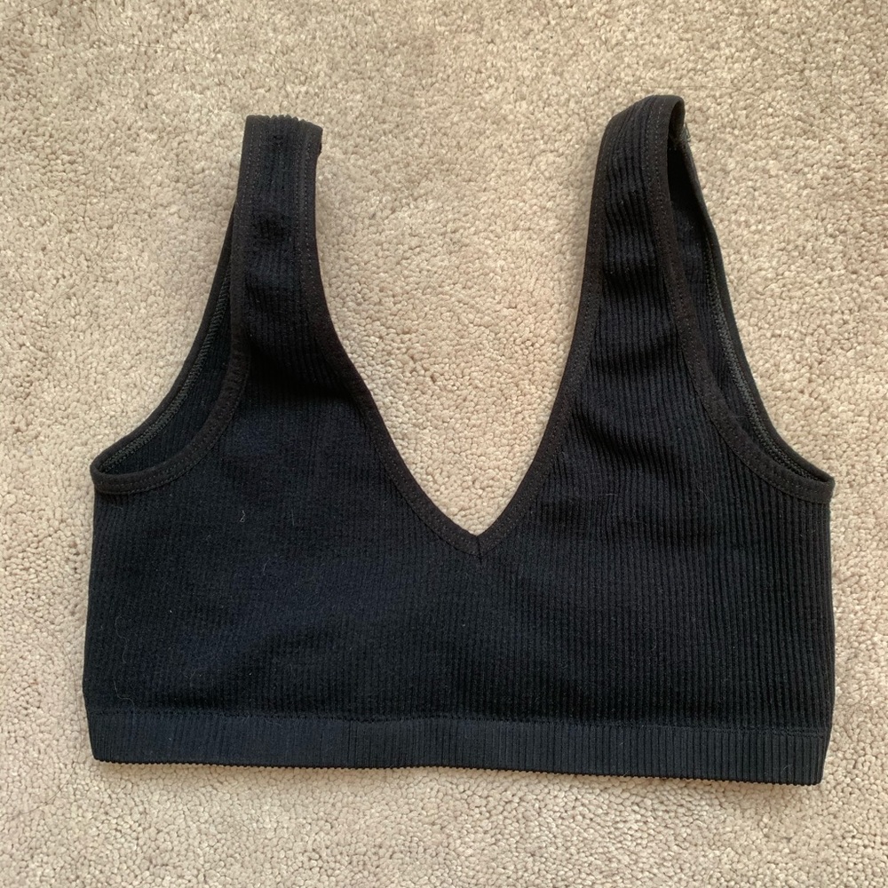 Black Ribbed Urban Outfitters Bralette